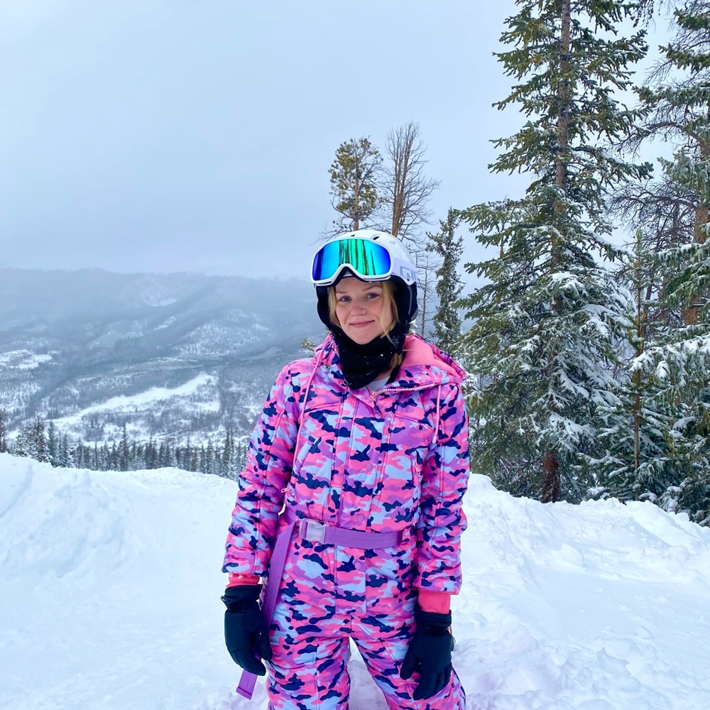 Pink Camo Ski Suit